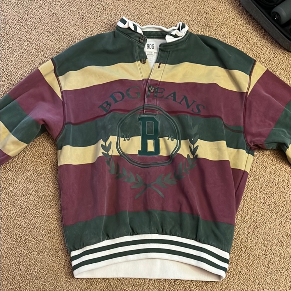 BDG Striped Pullover Sweatshirt